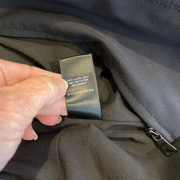 Rebecca Taylor Ava Peplum Jacket Zipper Front Scuba Black Size 14 - Picture 9 of 13